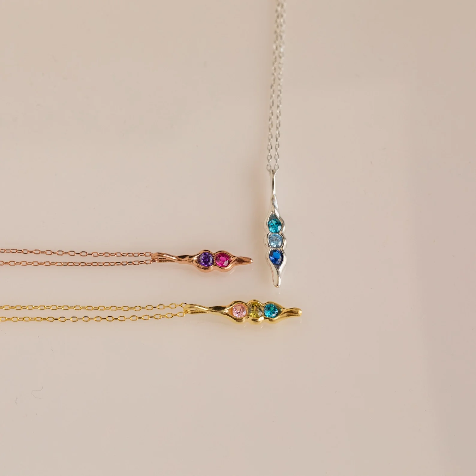 Vertical Pod Birthstone Necklace - Image 4