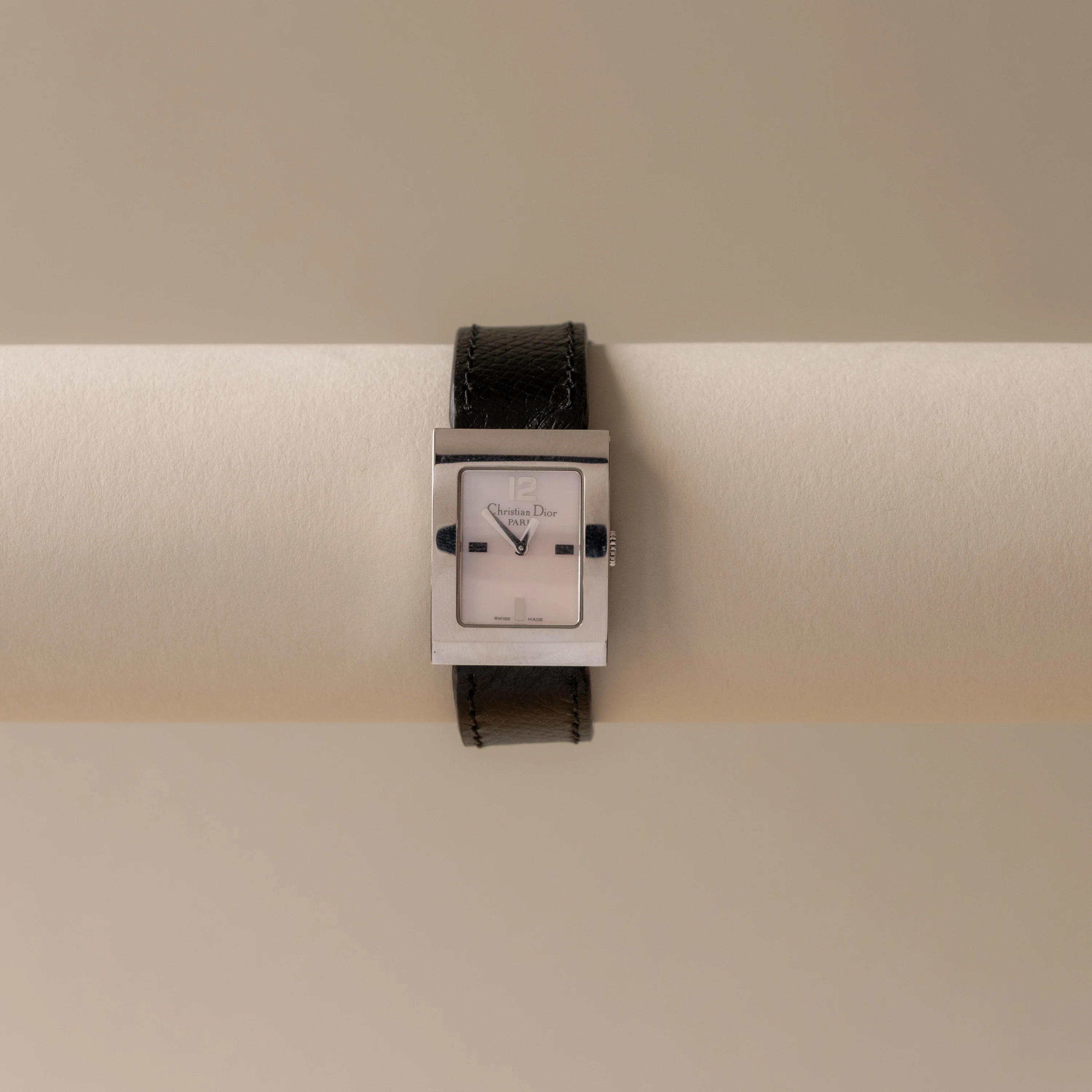 Vintage Christian Dior Swiss Blush Square Silver Watch - Image 2