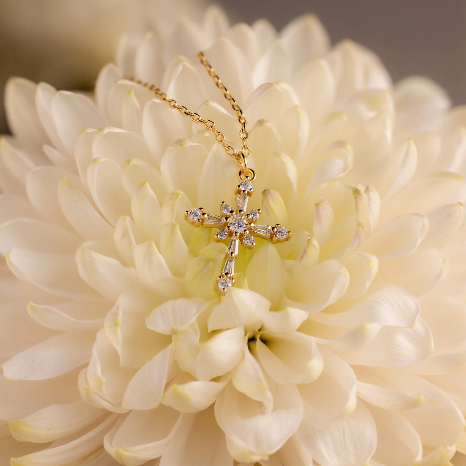 Vintage Diamond Cross Necklace - Image 8