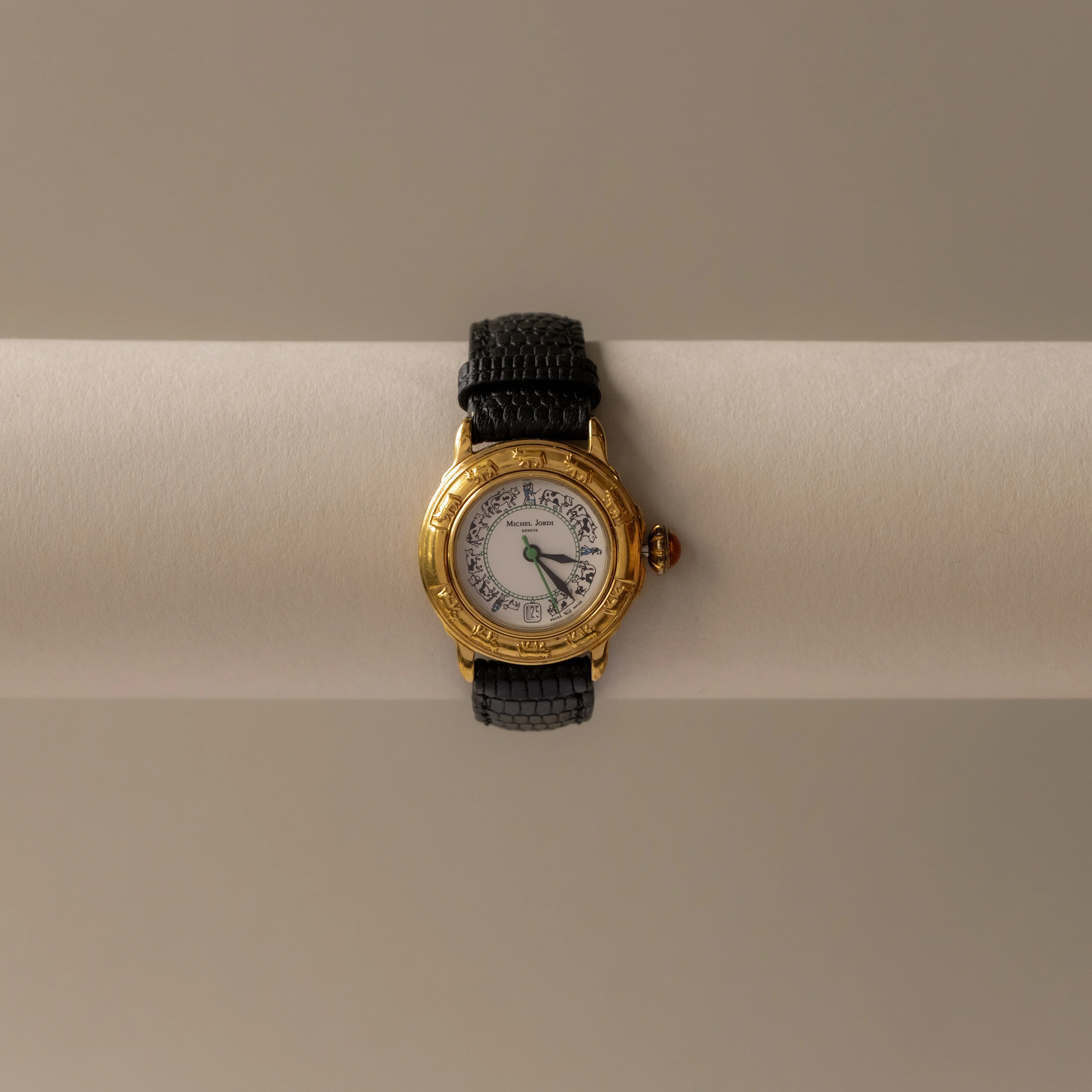 Vintage Michel Jordi Swiss Animal Gold Watch - Image 2