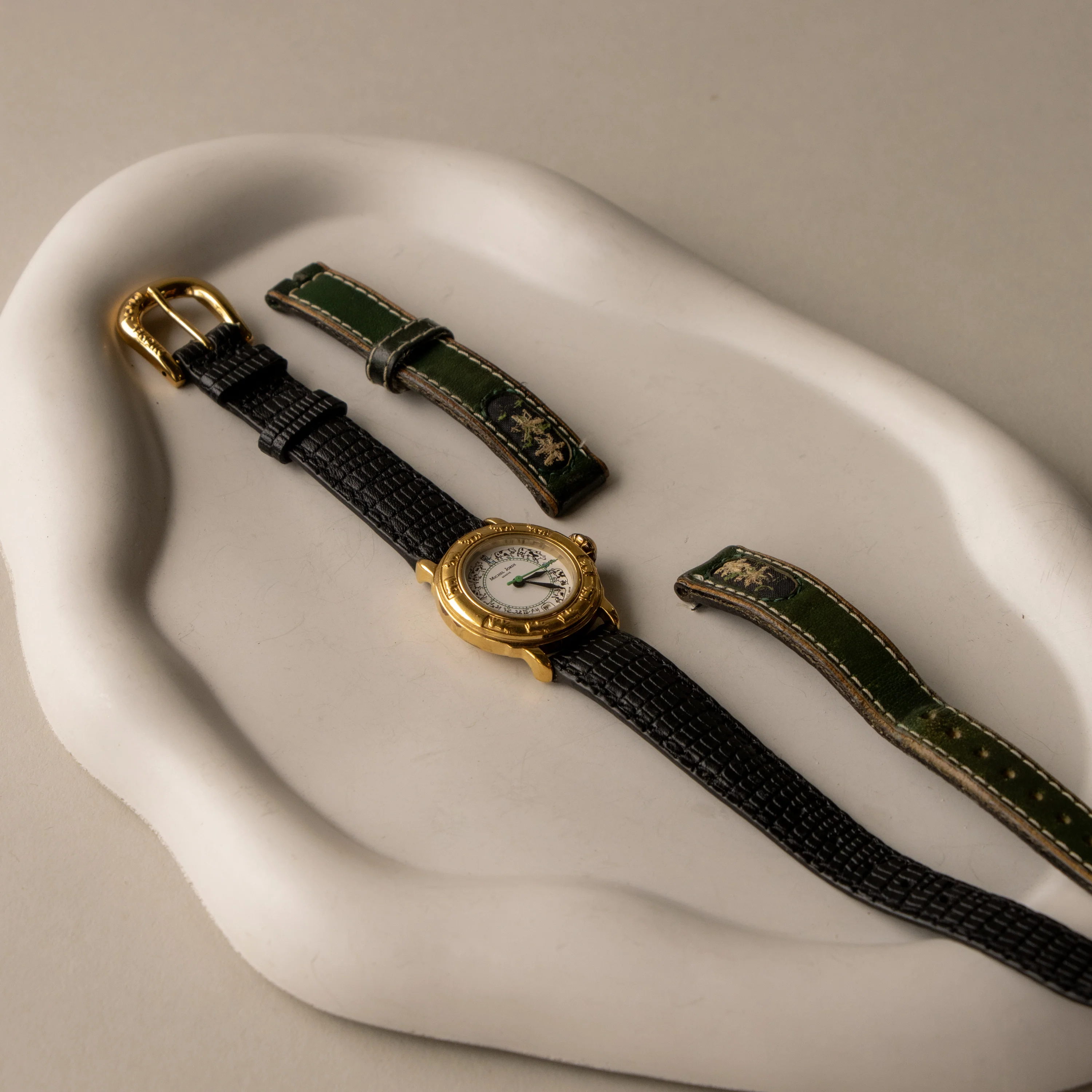 Vintage Michel Jordi Swiss Animal Gold Watch - Image 4