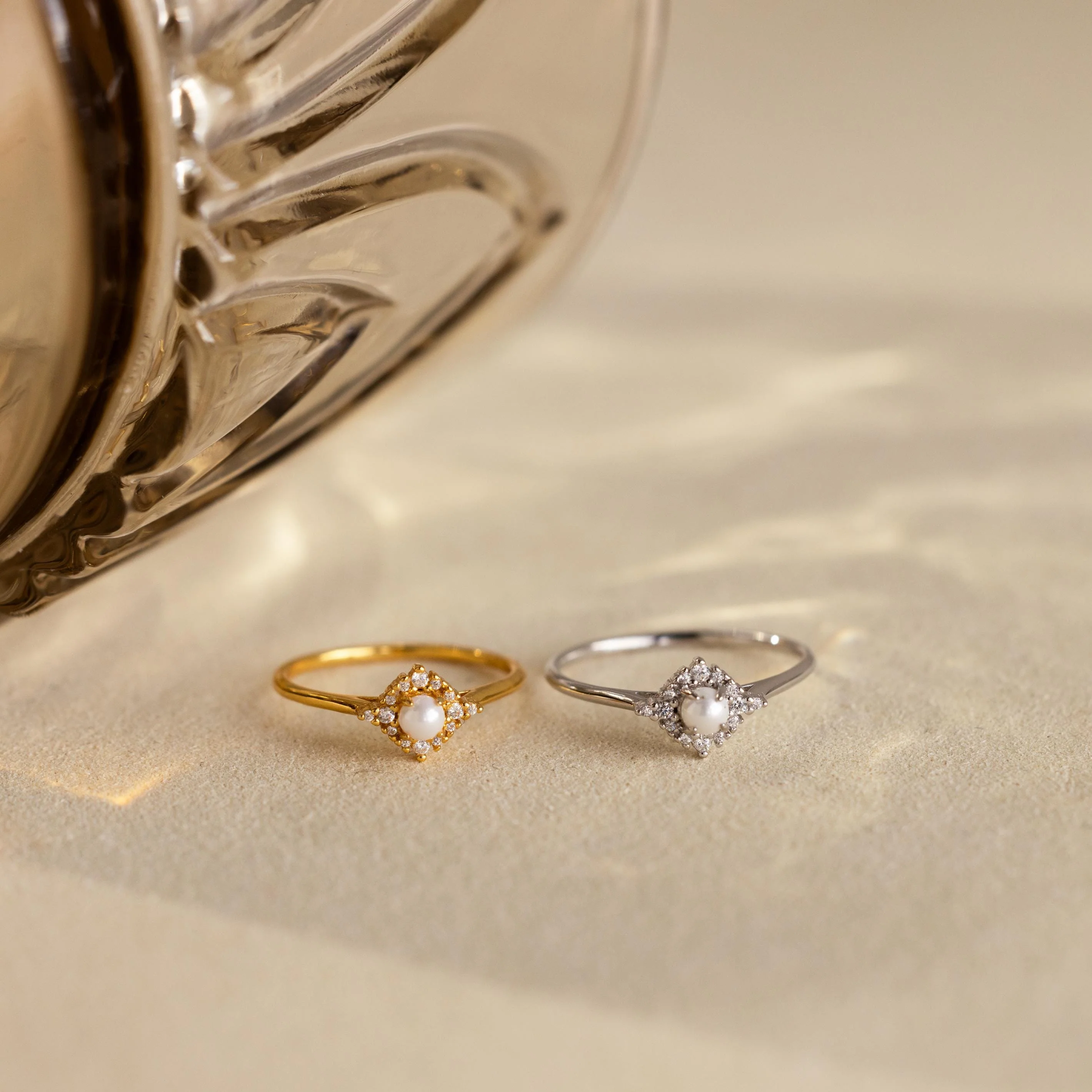 Vintage Pave Pearl Ring in Silver - Image 3