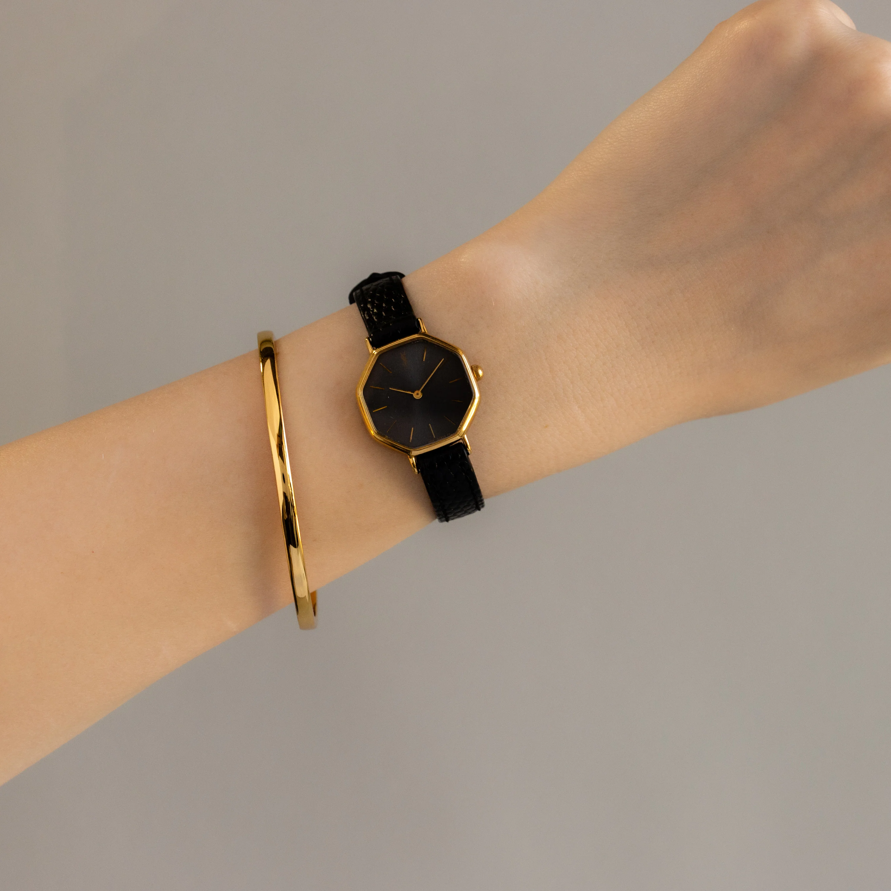 Vintage YSL Midnight Octagon Gold Watch