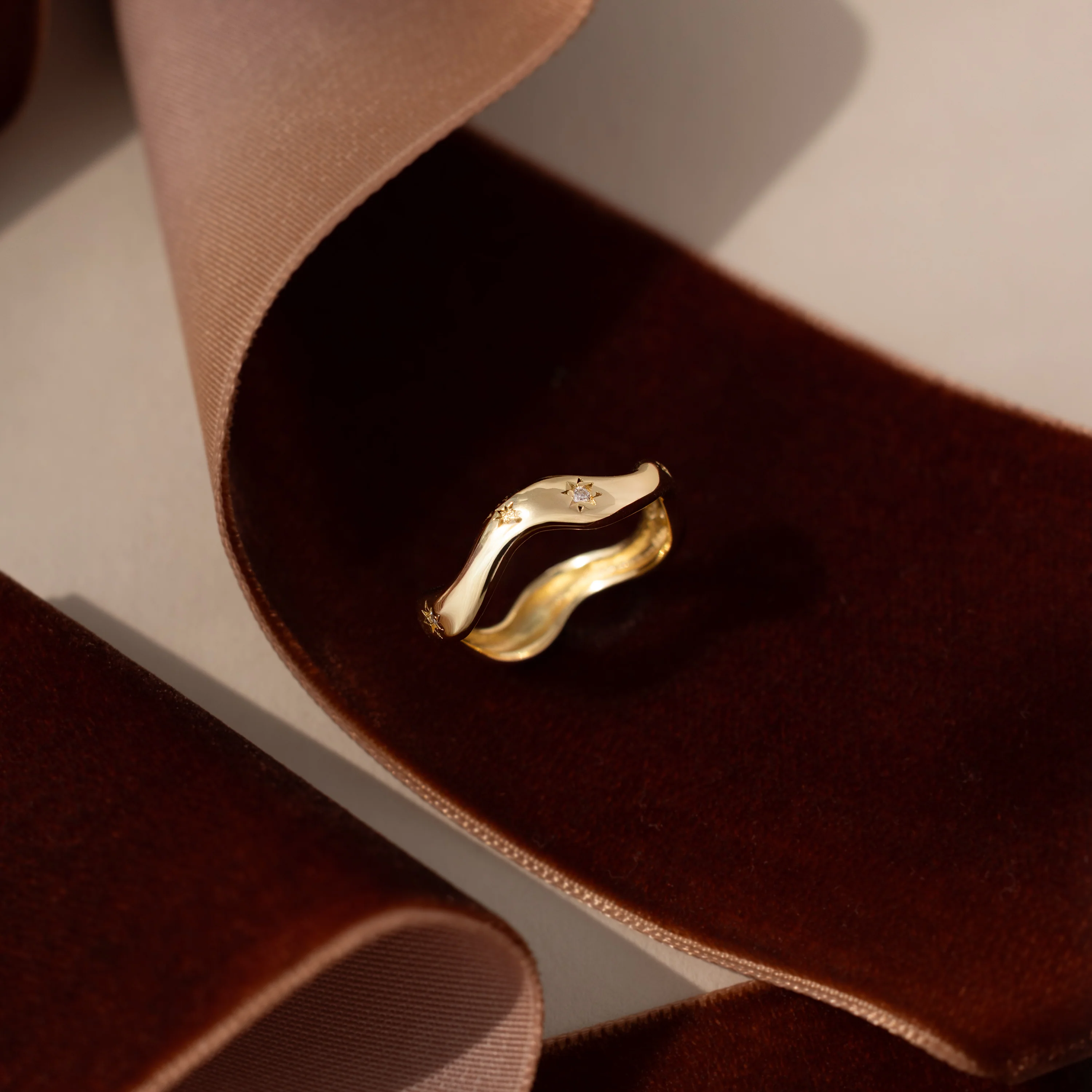 Wavy Diamond Celestial Ring - Image 3