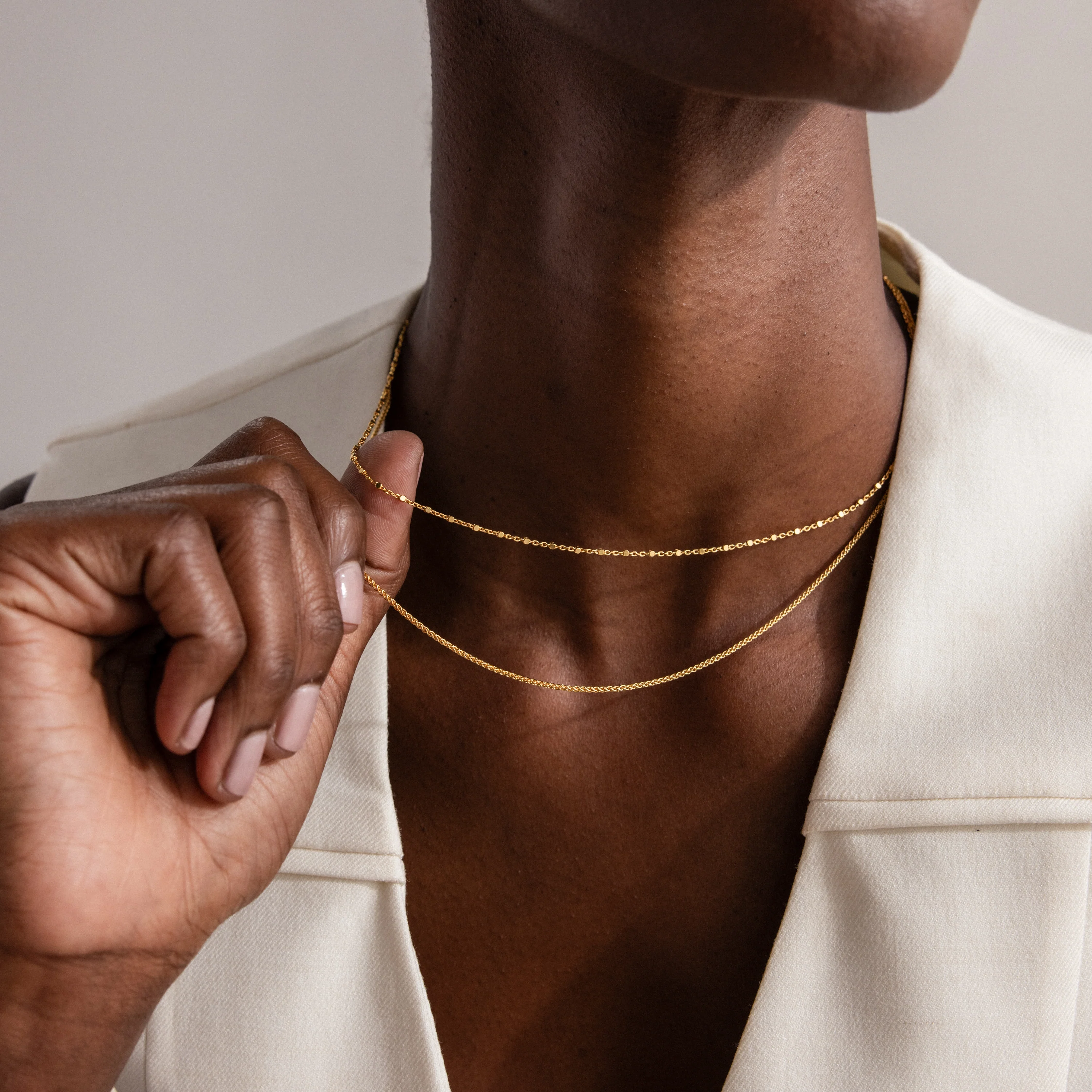 Woven Chain Necklace in Silver - Image 6